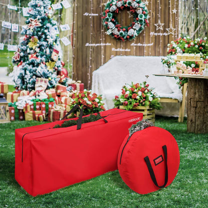 Cabilock Christmas Tree Bag Christmas Wreath Garland Storage Bag for Christmas Decorations (Red)
