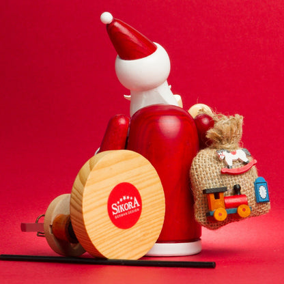 Sikora RM-A Wooden Smoker 3 Sizes Different Designs, Color/Model: A01 red - Santa Claus, Height in cm: Height approx. 19.5 cm