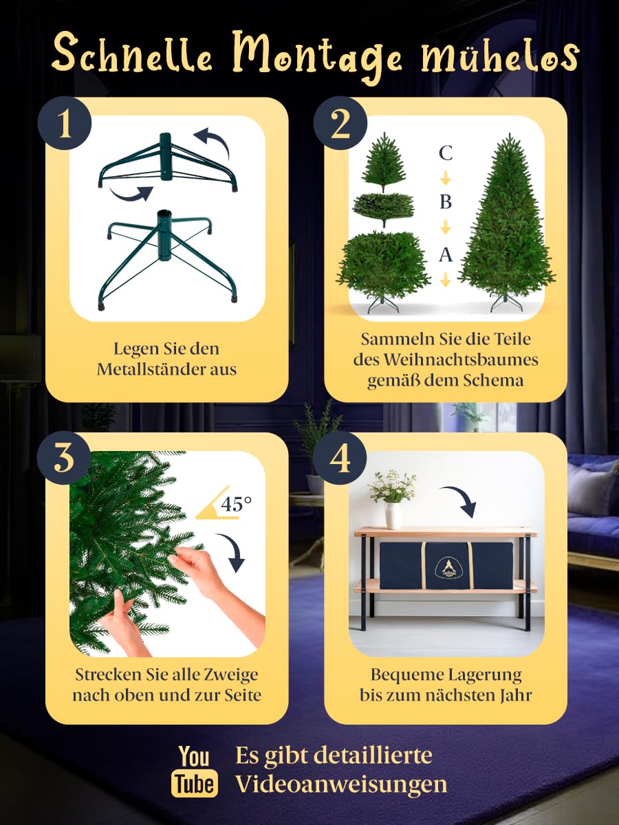 Altair Series artificial Christmas tree made from 100% die-cast.