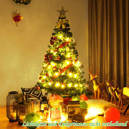 COSTWAY 150cm Artificial Christmas Tree with Metal Stand, PVC Needles, Ideal for Home, Office, Shops, and Hotels, Green.