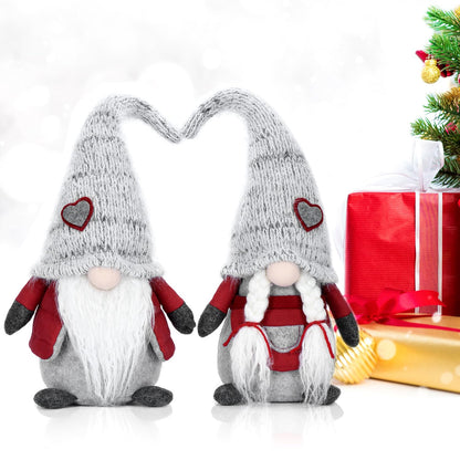 EKARSEN Handmade Couple Gnome cute Scandinavian Tomte Christmas Decor dolls for Christmas New Year Easter Valentine's Day