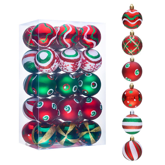 Christmas balls tree ornaments, 2.36-inch 30 pcs plastic shatterproof hanging Christmas decorations Christmas tree decor.