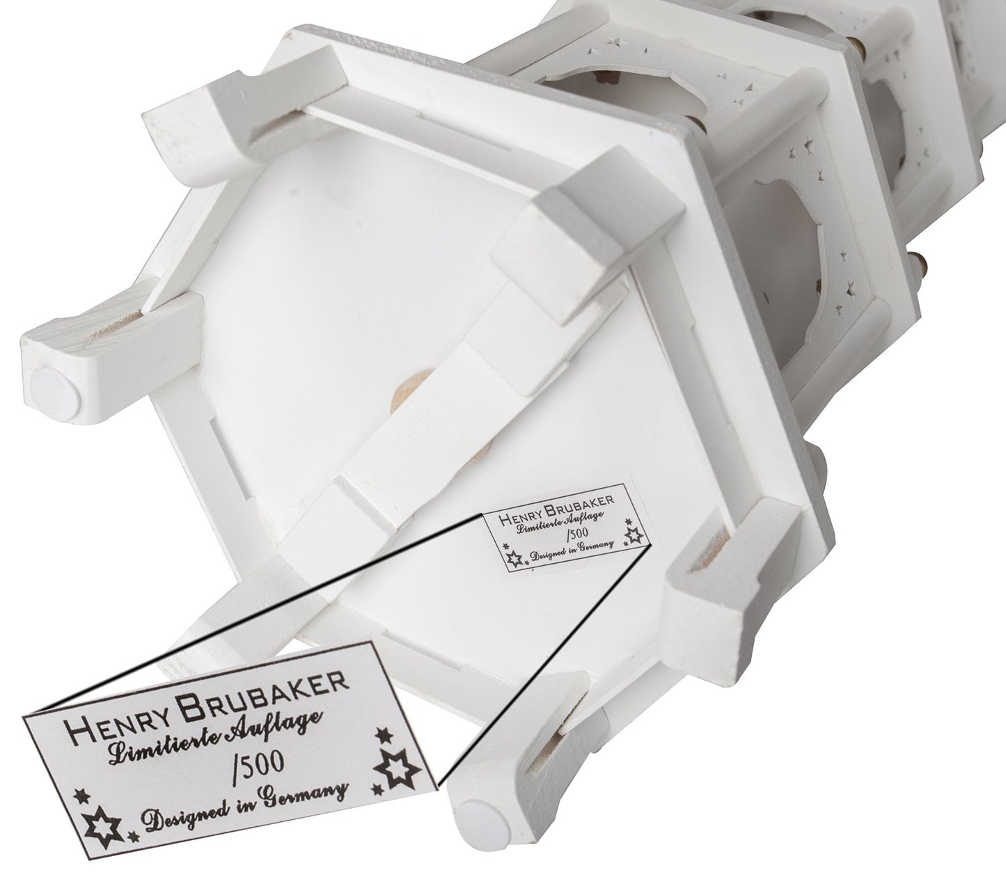 BRUBAKER Christmas Pyramid made of wood - White - 45 or 60 cm height - hand-painted figures