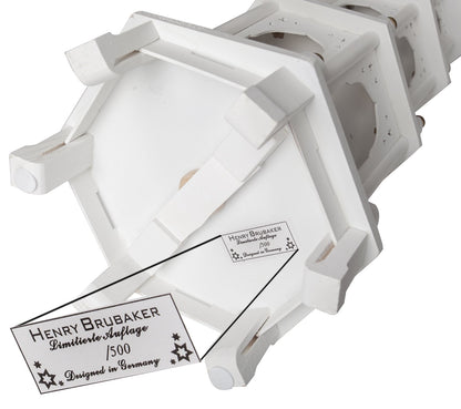 BRUBAKER Christmas Pyramid made of wood - White - 45 or 60 cm height - hand-painted figures