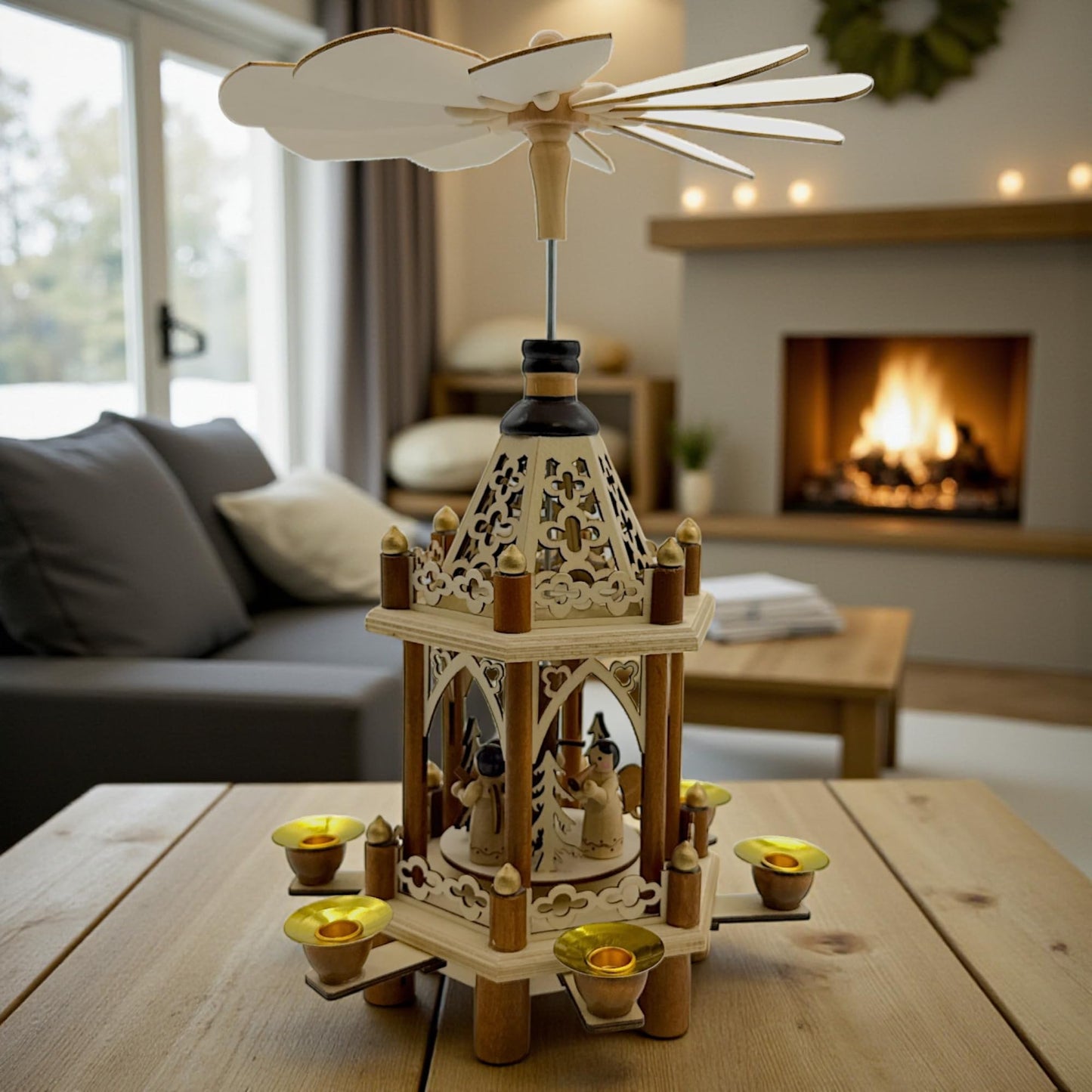 Elf workshop collection Christmas pyramid Carolers Original 2 floors