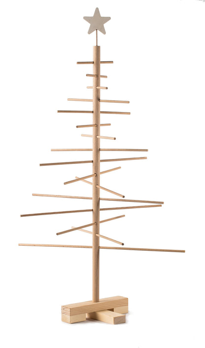 xmas3 L 190 cm Wooden Christmas Tree, Natural, 100 x 100 x 190 cm