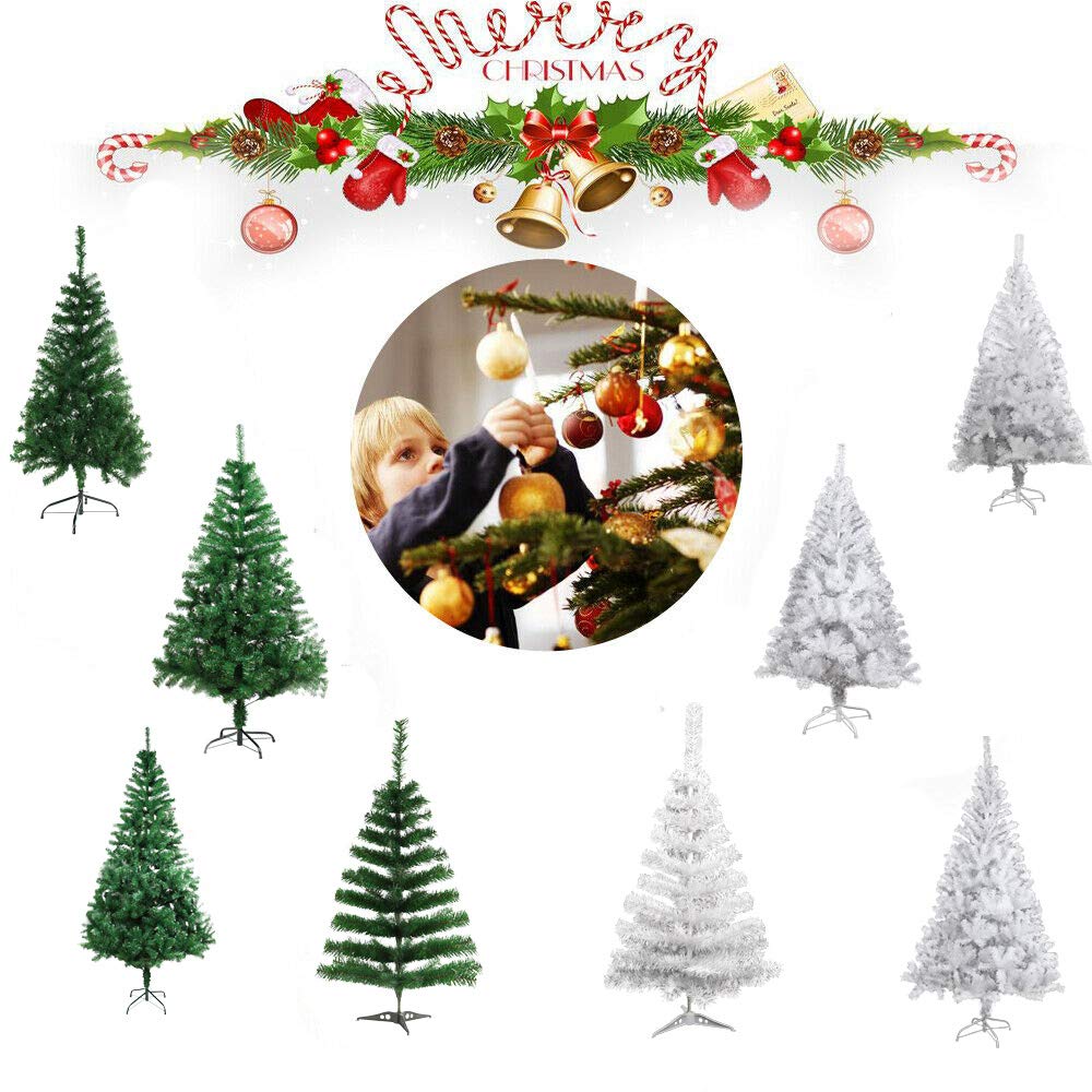 COOSNUG 120cm Artificial Green Christmas Tree with Metal Tree Stand, Non-flammable.