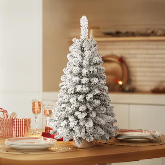 OasisCraft table Christmas tree with star on top, clear LED lights, artificial Christmas tree with jute base for table, desk, and living room decoration.