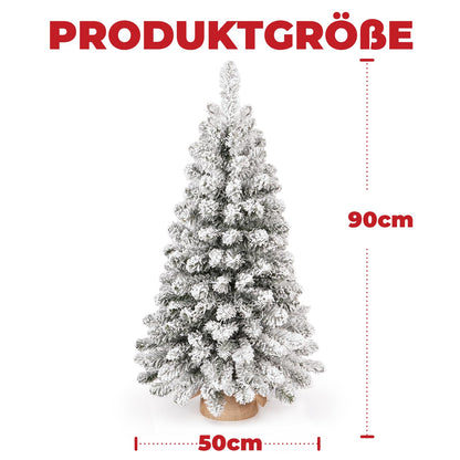OasisCraft table Christmas tree with star on top, clear LED lights, artificial Christmas tree with jute base for table, desk, and living room decoration.
