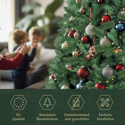 SALCAR 180 cm Artificial Christmas Tree, Nordmann Fir, PVC Tree with 580 green tips, Folding umbrella system, Ø 98 cm