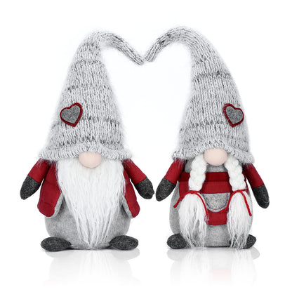 EKARSEN Handmade Couple Gnome cute Scandinavian Tomte Christmas Decor dolls for Christmas New Year Easter Valentine's Day