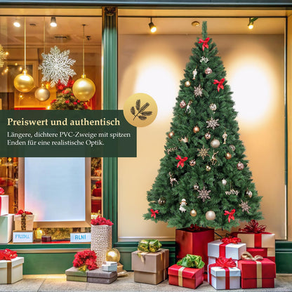 SALCAR 180 cm Artificial Christmas Tree, Nordmann Fir, PVC Tree with 580 green tips, Folding umbrella system, Ø 98 cm