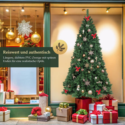 SALCAR Artificial Christmas Tree 210 cm, Fake Pine Tree with Gloves and Metal Stand, Christmas Tree for Indoor Holiday Decorations