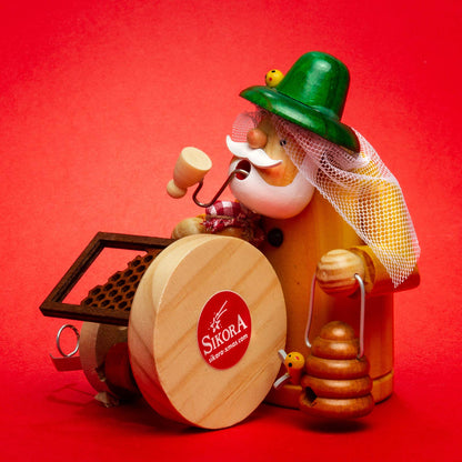 Sikora RM-A wooden smoking man 3 sizes Various designs, Color / Model: A27 yellow - Beekeeper, Height in cm: Height approx. 15 cm