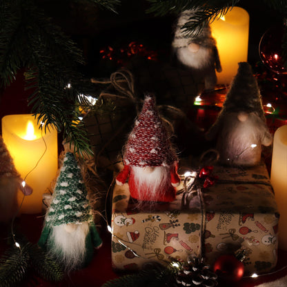 com-four® 6X Premium Christmas Elves 14cm - Christmas decoration - wintry gnome figure - decorative item - Scandinavian decorative trolls - Swedish gnome with beard and winter hat