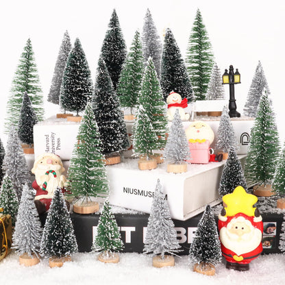 UNIPRIMEBBQ Mini Christmas Tree, Small Pine with Wooden Base for Christmas, Holidays, Parties, Home, Table Decoration, Tree Decoration