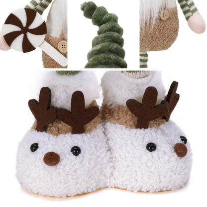 VALERY MADELYN Christmas Elf for Christmas Decoration, 64cm Christmas Gnome Green Brown, Adjustable Legs, Indoor House Christmas Dwarf, Christmas Ornament Decorations