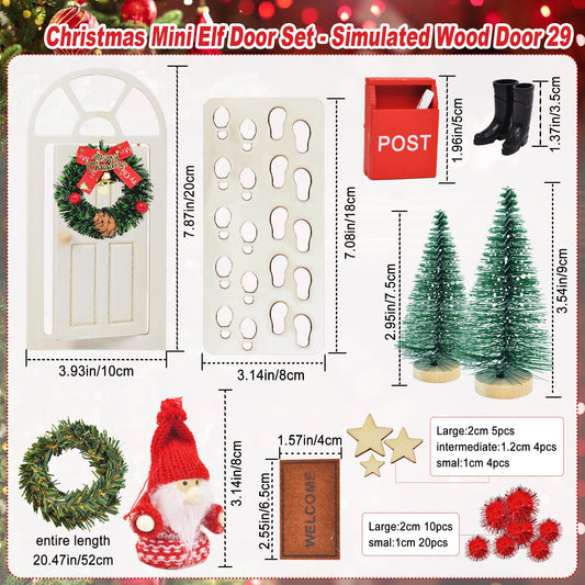 Set of 70 miniature elf accessories for Christmas, complete set of elf door accessories, elf house, elf doors, wooden Christmas decorations, elf door, house, fairy door figures.