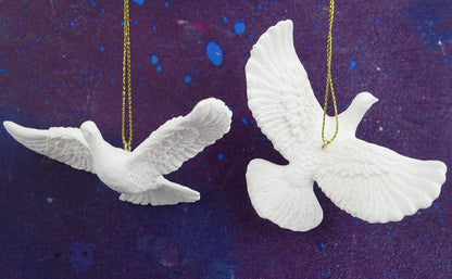Kurt Adler friendship doves, resin, 4.5 inches, set of 2
