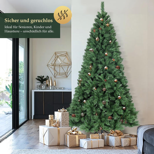 SALCAR 180 cm Artificial Christmas Tree, Nordmann Fir, PVC Tree with 580 green tips, Folding umbrella system, Ø 98 cm