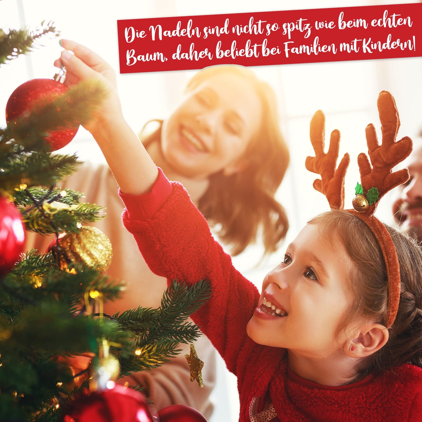 Cloudland Artificial Christmas Tree 180cm, in premium quality with wood stand - lifelike and densely filled branches - Artificial Christmas Trees