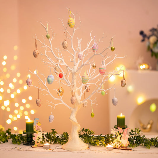 White Artificial Tree Branch Tree - 80cm High Christmas Tree for Table Decoration Tree Displays Large Easter Tree Wish Tree for Wedding Halloween Birthday Christmas Home Decoration