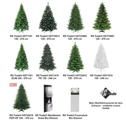 RS Trade HXT 1418 Premium Nordmann Fir 100% Injection Molded 150 cm Artificial Christmas Tree (Ø approx. 106 cm) with approx. 2375 tips, flame retardant, quick assembly folding system, including Christmas tree stand.
