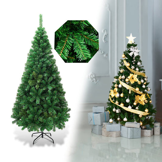 COSTWAY 150cm Artificial Christmas Tree with Metal Stand, PVC Needles, Ideal for Home, Office, Shops, and Hotels, Green.