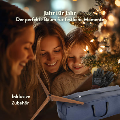 Håvn® Premium Artificial Christmas Tree (180cm Nordlys) | Realistic appearance, dense branches, includes wooden stand & storage bag - High-quality fir tree