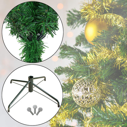 BB Sport Christmas Tree 150 cm Medium Green-Powder Sugar PVC Artificial Tree Stand Foot Folding System