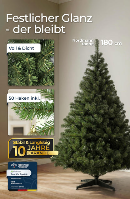 4smile artificial Christmas tree - Classic PVC tree in green, sturdy stand, quick assembly, sustainable choice for many years