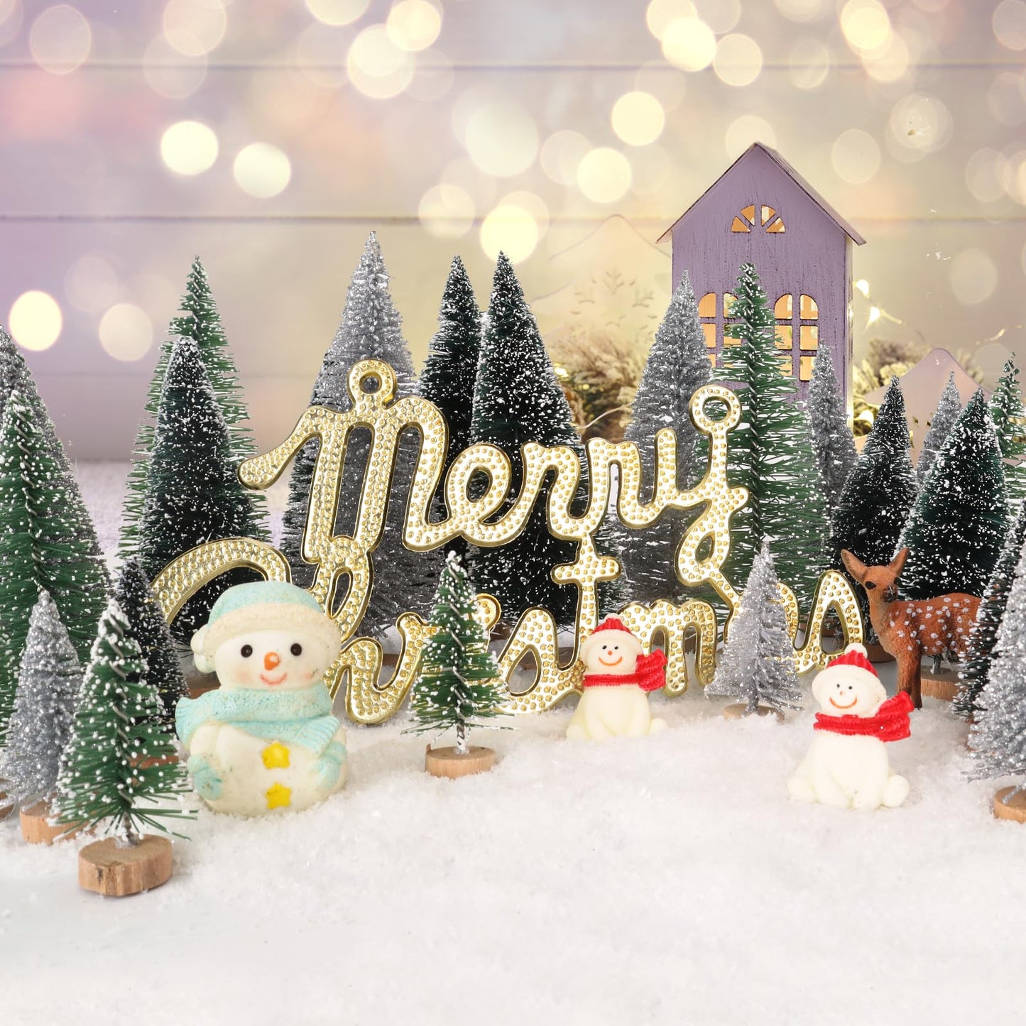 UNIPRIMEBBQ Mini Christmas Tree, Small Pine with Wooden Base for Christmas, Holidays, Parties, Home, Table Decoration, Tree Decoration