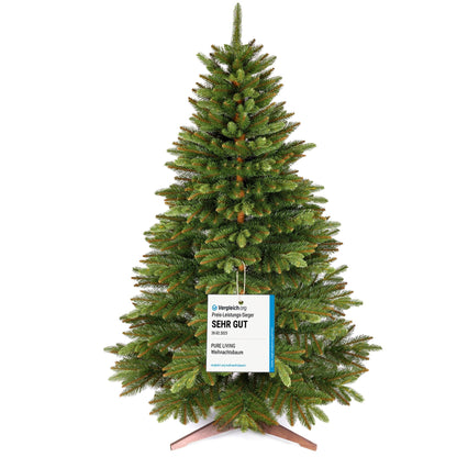 Premium artificial Christmas tree 250cm - AWARD WINNER 10 years WARRANTY - Realistic, dense branches, Artificial Christmas tree with wooden stand - Artificial fir tree by Pure Living