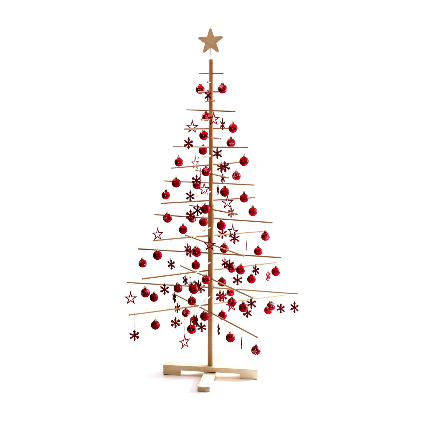 xmas3 L 190 cm Wooden Christmas Tree, Natural, 100 x 100 x 190 cm
