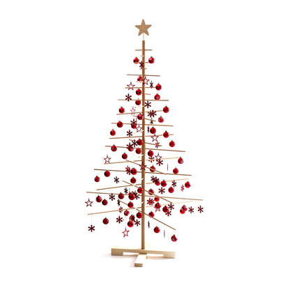 xmas3 L 190 cm Wooden Christmas Tree, Natural, 100 x 100 x 190 cm