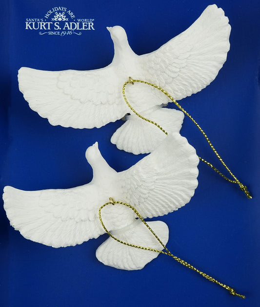 Kurt Adler friendship doves, resin, 4.5 inches, set of 2
