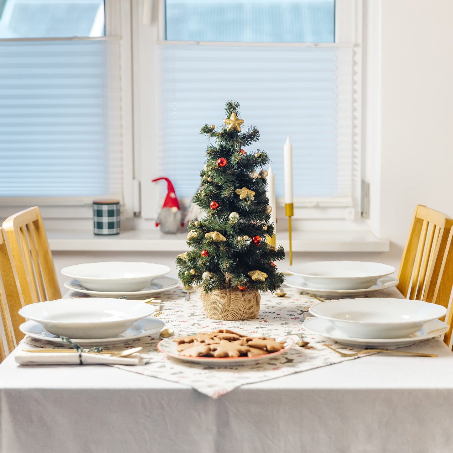 Creative Home Small Artificial Christmas Tree | 40 cm | Artificial Christmas Tree Decor | Table, Windowsill, Office Christmas Tree | Indoor, Outdoor | Gift for Christmas Decoration Ornament