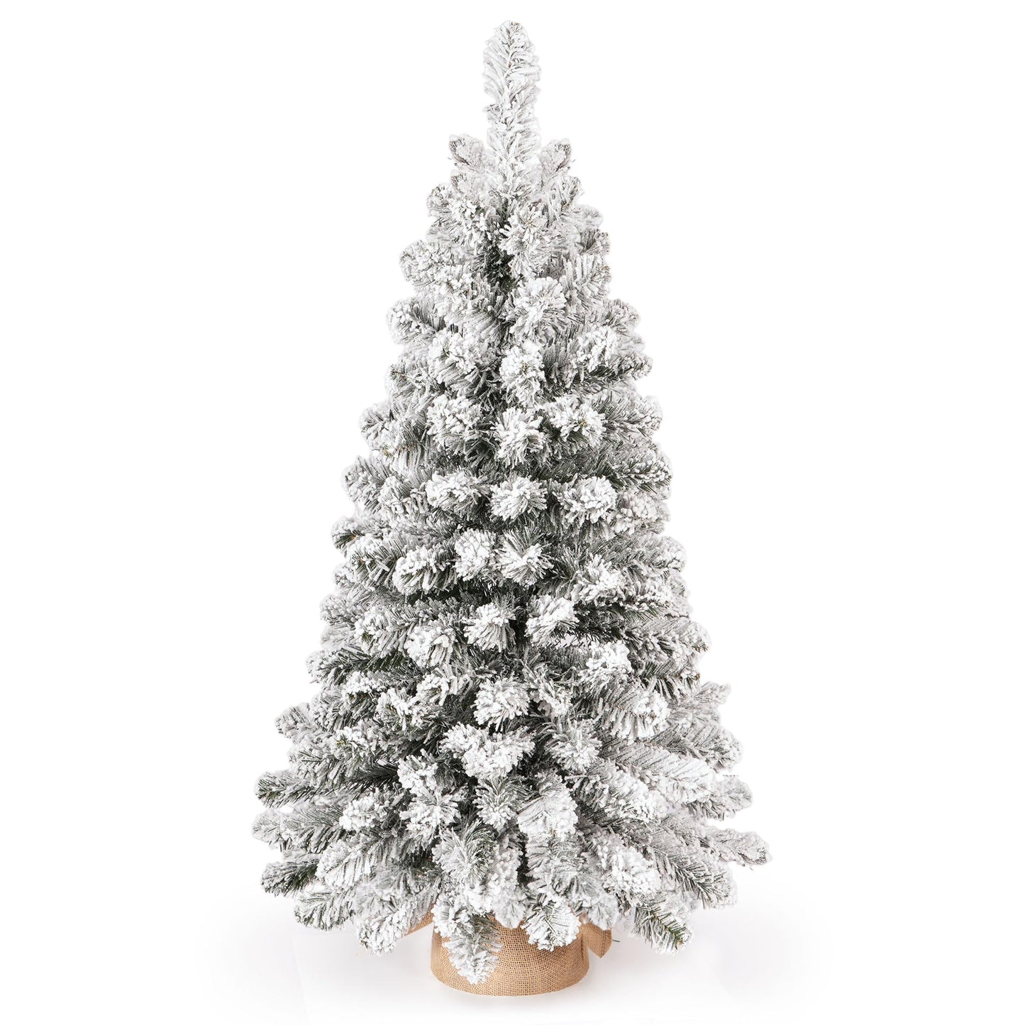 OasisCraft table Christmas tree with star on top, clear LED lights, artificial Christmas tree with jute base for table, desk, and living room decoration.