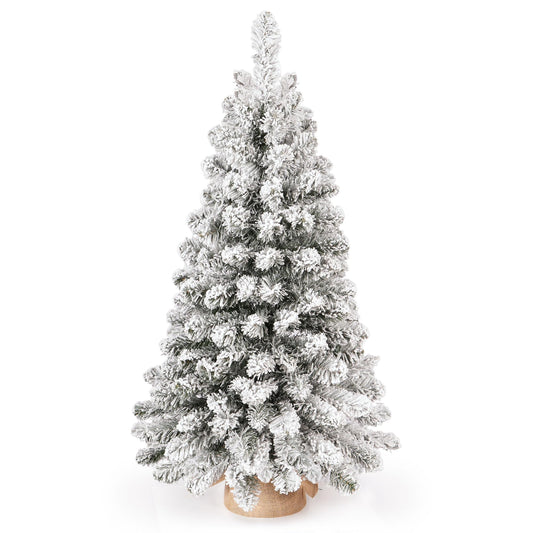 OasisCraft table Christmas tree with star on top, clear LED lights, artificial Christmas tree with jute base for table, desk, and living room decoration.