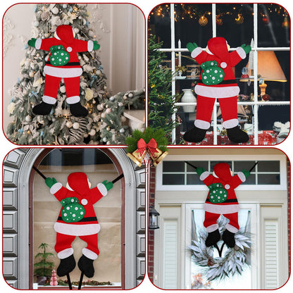 Noisy Santa decoration, 138cm Climbing Hanging Santa Claus for Christmas Tree Christmas Hanging Santa Claus for Roof Fireplace Tree Porch Door Yard