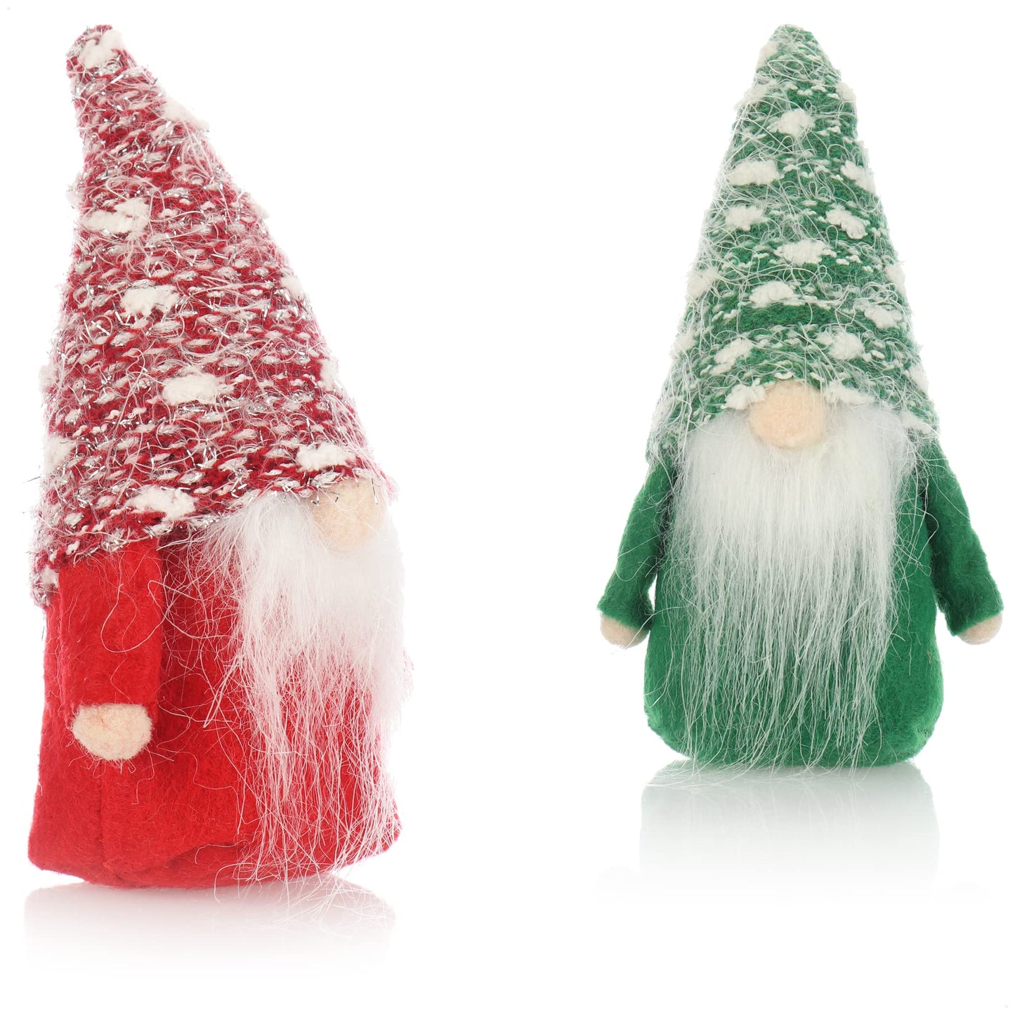com-four® 6X Premium Christmas Elves 14cm - Christmas decoration - wintry gnome figure - decorative item - Scandinavian decorative trolls - Swedish gnome with beard and winter hat
