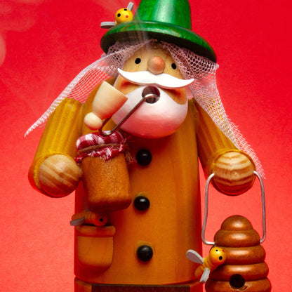 Sikora RM-A wooden smoking man 3 sizes Various designs, Color / Model: A27 yellow - Beekeeper, Height in cm: Height approx. 15 cm