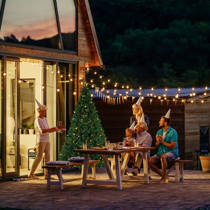 Artificial Christmas tree with 1100 branch tips, collapsible stand, metal hinges, and easy-to-assemble, green tree for home office, shop, party decoration.