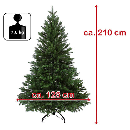 BB Sport Luxury Christmas Tree 210 cm Dark Green artificial Christmas tree PE/PVC injection moulded mix fir tree stand