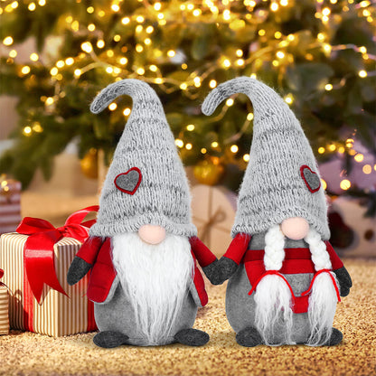 EKARSEN Handmade Couple Gnome cute Scandinavian Tomte Christmas Decor dolls for Christmas New Year Easter Valentine's Day