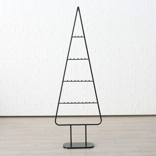 Spetebo XL Design Metal Christmas Tree for Ornaments - 156 cm - Decorative Christmas Tree Black