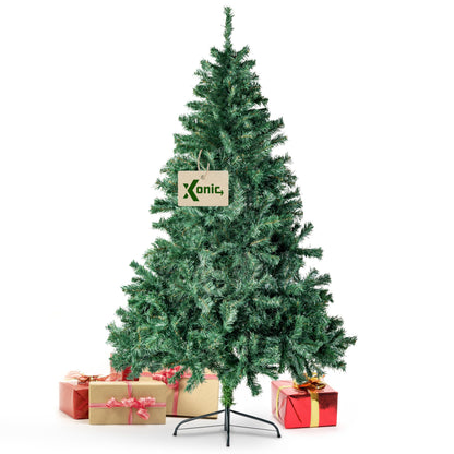 Xonic® Claus artificial Christmas tree Green - 5 sizes: 90-240cm - Realistic fir tree with metal stand - Dense and lifelike (Green, 180cm)