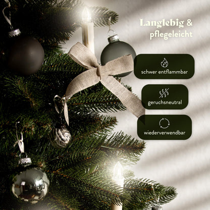 Håvn® Premium Artificial Christmas Tree (180cm Nordlys) | Realistic appearance, dense branches, includes wooden stand & storage bag - High-quality fir tree