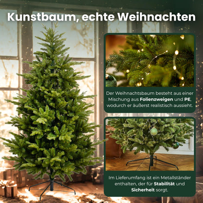 TreesHouse - Artificial Christmas Tree I Wooden Stand I Pine Tree I Branches Imitate Real Tree I Perfect Color I Dense Needles I Made in the EU