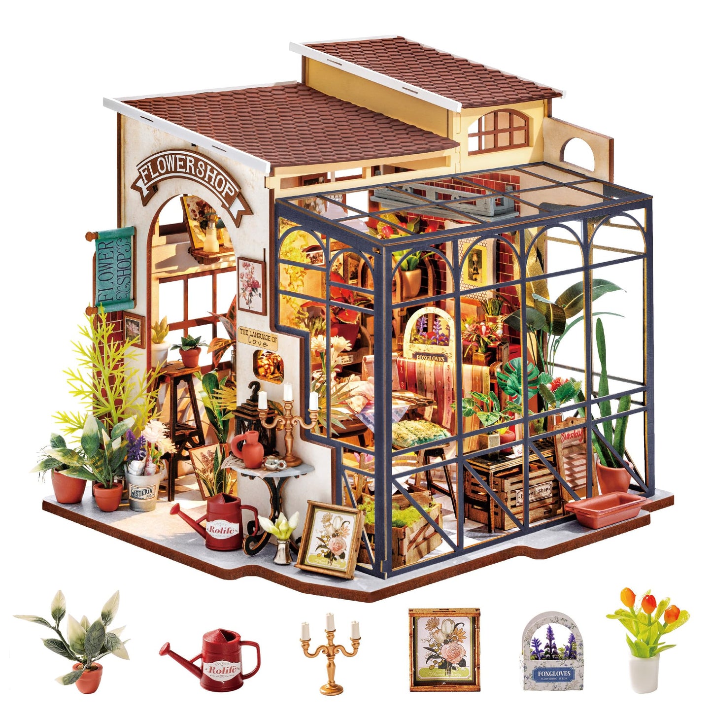 Rolife DIY wooden dollhouse kit miniature dollhouse model kits birthday gifts for teens and adults.